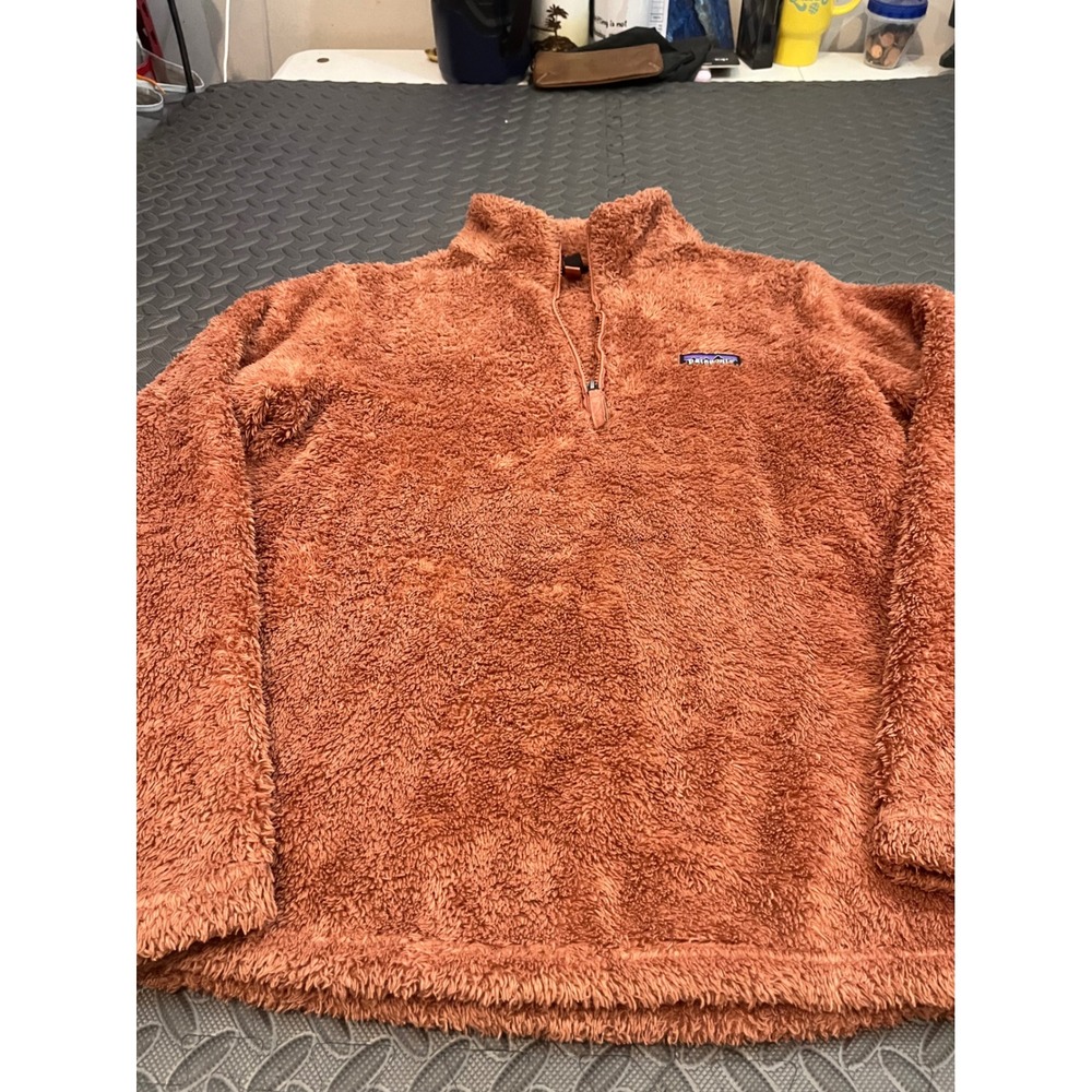 Patagonia Los Gatos 1/4 Zip Pullover Women Large Orange Fleece Sweater 25235 - Picture 5 of 8